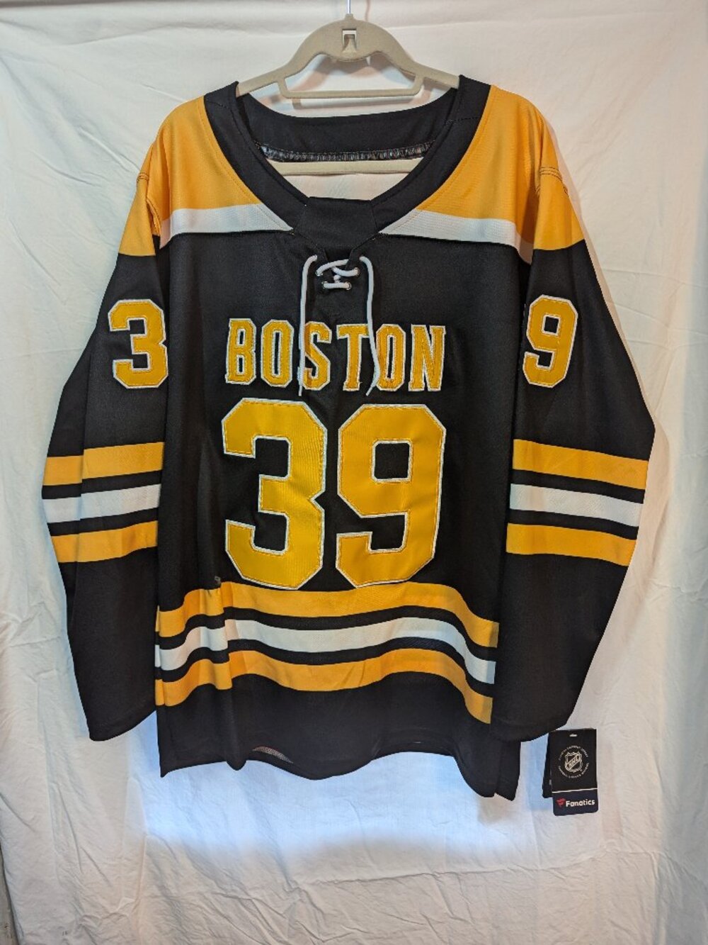 Morgan Geekie #39 Boston Bruins Fanatics NHL Hockey Jersey Men L Ripped See Pics